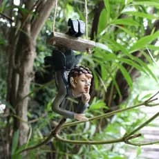 Moda Criativa Jardim Pendurado Ornamentos De Elfo Decoração Para Casa Estatueta Pátio Cerca Quintal Árvore Acessórios Do