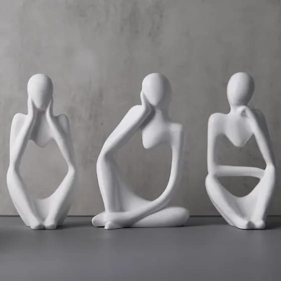 Molde Silicone 3D Estátua Pensador, Corpo Humano Abstrato Nórdico, DIY Resina Epóxi Gesso Artesanato
