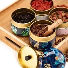 Lata Mini Portátil Armazena Chá Café Doces Lanches