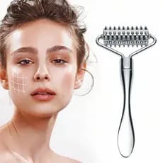 Rolo De Massagem Facial De Aço Inoxidável , Ferramenta De Tecido Profundo Para Rosto , Massageador De Acupressão , Corpo