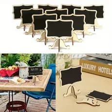 10 Pçs Mini Quadro Preto de Madeira, Plaquinha Mensagem para Casamento, Decoração de Mesa