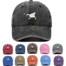 Boné De Beisebol Bordado Jeans Com Padrão De Ganso Para Homens E Mulheres Moda Estilo Cidade Bico De Pato Casual Chapéu