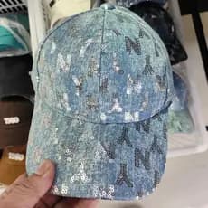 Boné de Beisebol de Denim com Glitter e Lantejoulas, Estilo Cowboy Unissex, Boné Duckbill, Boné Hip Hop Moderno, Estilo