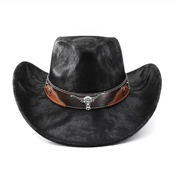 Chapéus de Cowboy Ocidentais de Couro 2025 para Homens e Mulheres, Chapéu Jazz Curvo para Festa e Viagem, Sombrero Hombr