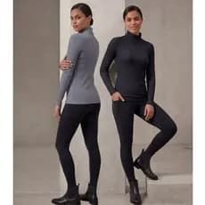 Blusa de Frio CACHARREL Feminina Gola Alta Manga Comprida CANELADO Moda Básica Outono Inverno