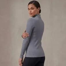 Blusa Cacharrel Canelada Gola Alta Soft - Tamanho Único (Veste 36 ao 42)
