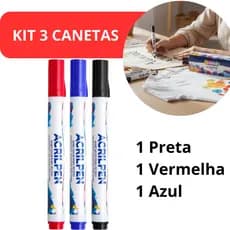 Kit 3 Canetas Para Tecido Acrilpen Acrilex Roupas Original Marcador