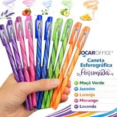 Kit 10 Canetas Esferográficas Perfumadas Coloridas Wow 0.7mm  Escolar Escritório Leo&Leo