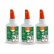 Kit 3 Colas Líquida Branca 40 Gramas Leonora