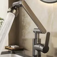 Torneira Bancada 1080° De Braço Robótico Para Cozinha Chuveiro À Prova De Respingos Banheiro Do Aerador Dois Modos