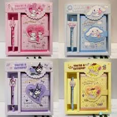 Conjunto de Cadernos Sanrio Careful Cute Kuromi Personagem Cinnamoroll My Melody 100 Páginas Planejador Semanal Diário P