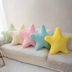 Almofada Decorativa em Forma de Estrela Mule Tian Adequada para Cama Almofada de Pelúcia Macia Adequada para Quarto Infa