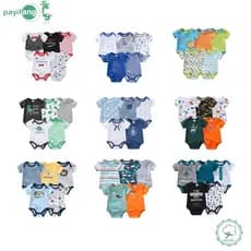 Pjamas De Bebê 5 Pcs 100% Algodão Bebê Meninos Meninas Bodysuit Roupas Bonito Dos Desenhos Do Bebê