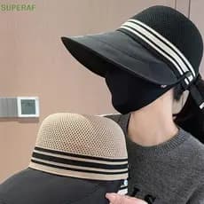 Chapéu de Verão Feminino para Praia e Viagem, Proteção Solar, Simples, Dobrável, Aba Larga, Multifuncional
