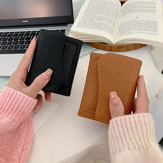 Carteira Feminina Curta de Moda com Zíper Multicolorido para Moedas