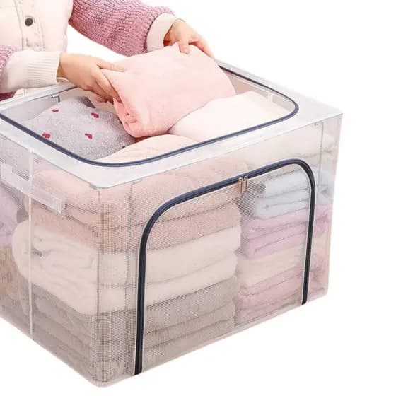 Caixa Organizadora Guarda Roupa Edredom Cobertor Multiuso Branco