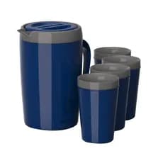Kit Térmico Caribe Jarra 2L com 4 Copos Diversas Cores