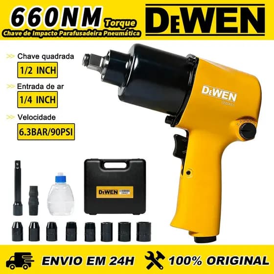 Chave Parafusadeira De Impacto Pneumática 660Nm 1/2"Polegadas Adequado para desmontagem e instalação