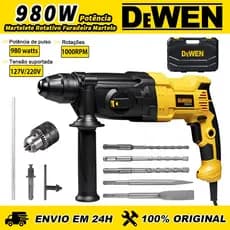 Martelete Rompedor e Rotativo 980W 3 em 1 Rompedor Demolidor Perfurador 26MM com 3 Modos