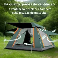 Large Camping Tent for 4/5 People 215x215x145cm Portable Camping 5 Beach Balcony Family Lux Waterproof