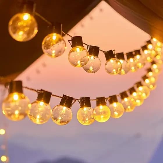 10M /5M /2.5M Varal Luzes Preto Lâmpada Amarela Incandescente 15w Externa Gambiarra Casamento Luz Externo Jardim
