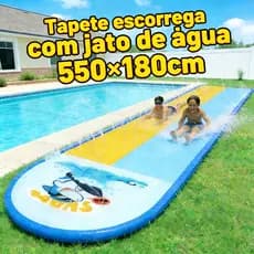 Escorregador De Grama Inflável Com Jato De água Brinquedo De Verão Para Crianças No Quintal PVC 550×180cm