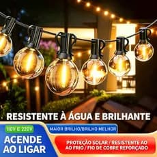 Inquebrável 3M/10M/15M Varal De Luzes G40 LED Lampada Cordão Luz Externa Decoração Carnaval Natal Prova De Água