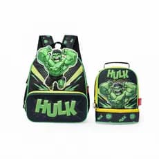 Kit Mochila Lancheira Hulk Infantil Escolar Masculino Marvel