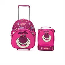 Kit Mochila Rodinhas Lancheira Infantil Lotso Toy Story Escolar