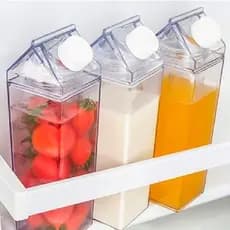 Kit 2 Garrafas Quadradas 500ml com Adesivos Fofos Space – Garrafa Transparente Personalizável