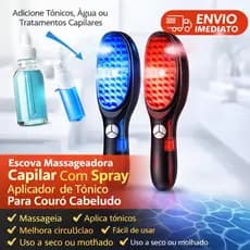Escova Massageadora Capilar Com Spray  – Massageador De Couro Cabeludo Cuide Do Seu Cabelo De Forma Prática E Relaxante