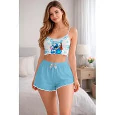 Short doll feminino Pijama feminino confortável Baby doll feminino Pijama short doll verão Conjuntos