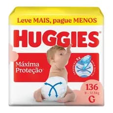 Fralda Huggies Maxima Protecao Giga G Com 136 Unidades