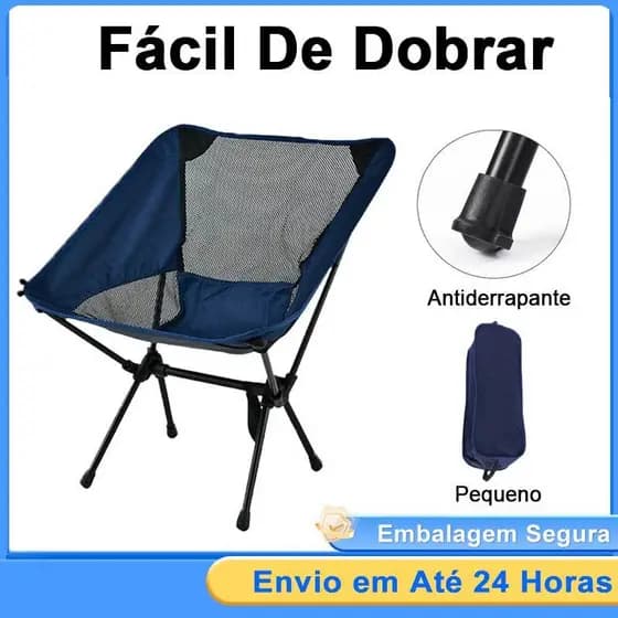 Cadeira Em Alumínio Portátil Dobrável Oxford 600D Ultraleve Praia Camping Pesca
