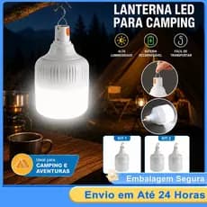 Lâmpada LED Recarregável USB 50W Portátil para Acampamento, Pescaria Emergência - Luz Longa Duração