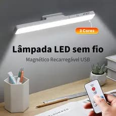 Luminária De Led Sobrepor Bastão Recarregável Sem Fio Com Suporte Magnético E Touch,3 Cores ,Ajuste de brilho