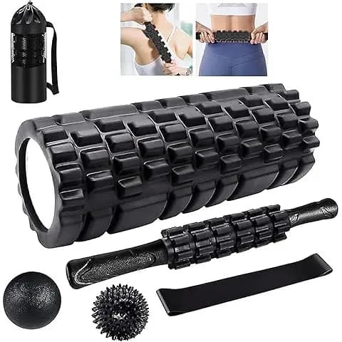 Kit Massageador Corporal Muscular Rolo Liberação Miofascial Massagem Fisioterapia Costas Pernas