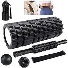 Kit Massageador Corporal Muscular Rolo Liberação Miofascial Massagem Fisioterapia Costas Pernas