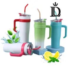 1200ml Térmico Copo  com Alça, Tampa e Canudo – Garrafa Inox Durável Sem Adesivos