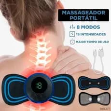 Massageador Relaxante Portátil para Corpo e Pescoço, 8 Modos e 19 Intensidades BOM