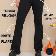 Calça Flare de Bandagem Modelo Boca de Sino Bailarina Cintura Alta e Tecido Grosso Termica