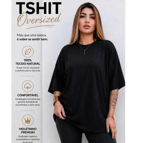 Blusa Oversized T-shirt Feminina 100% Natural StreetWar