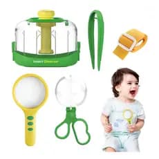 Brinquedo Educativo Kit Exploração da Natureza com Lupa, Pinça e Caixa de Observação Verde