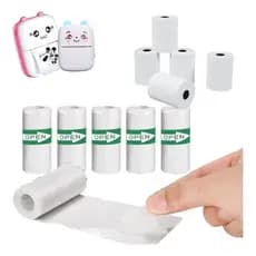 Kit 5 ou 10 Bobinas Etiqueta Térmica Adesiva 57x30mm Para Mini Impressora