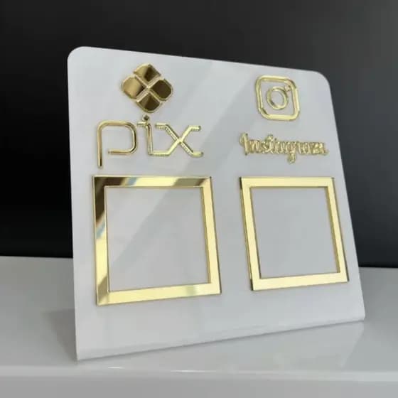 Placa Pix Display Mesa Balcão PIX Instagram Interativo