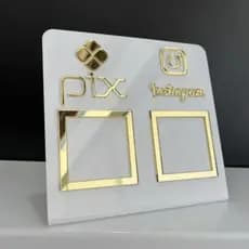 Placa Pix Display Mesa Balcão PIX Instagram Interativo