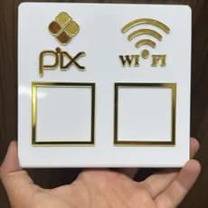 Placa Display Pix Mesa Balcão Wi-Fi QR Code