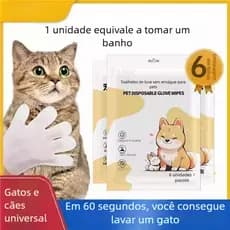 Toalhas umedecidas para banho a seco de animais de estimação; toalhas para limpeza de gatos; toalhas para banho seco de
