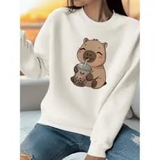 Moletom Femininos Feminino Blusa De Frio Feminina Inverno Moda Casual Premium Grosso