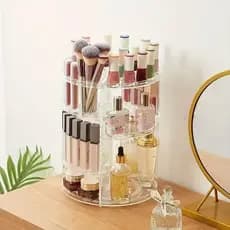 Organizador de maquiagem em Acrilico Giratório 360 Suporte de Cosméticos Porta Perfumes Hidratante.